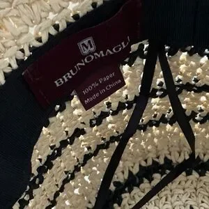 Bruno Magli Striped Crochet Straw Bucket Hat, Brown Bruno Magli Stripe Crochet Straw Bucket Hat | Nordstromrack main image 2